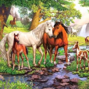 Caballos en el arroyo