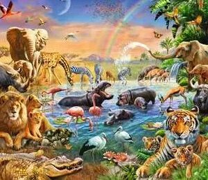 Pozo de agua de la selva de Sabana